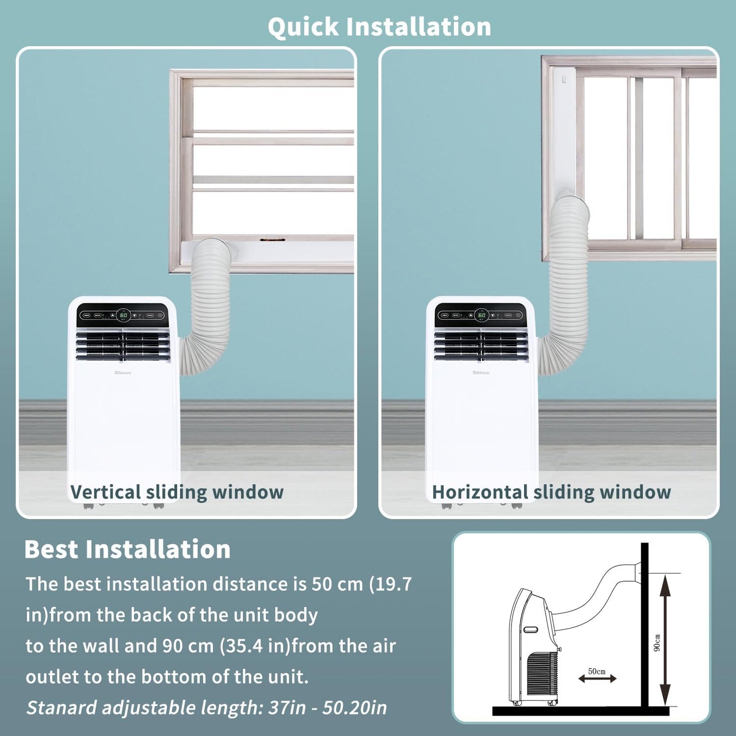 10,000 BTU Portable AC Wi-Fi Dehumidifier Fan Timer for 300 Sq.Ft with Window Kit