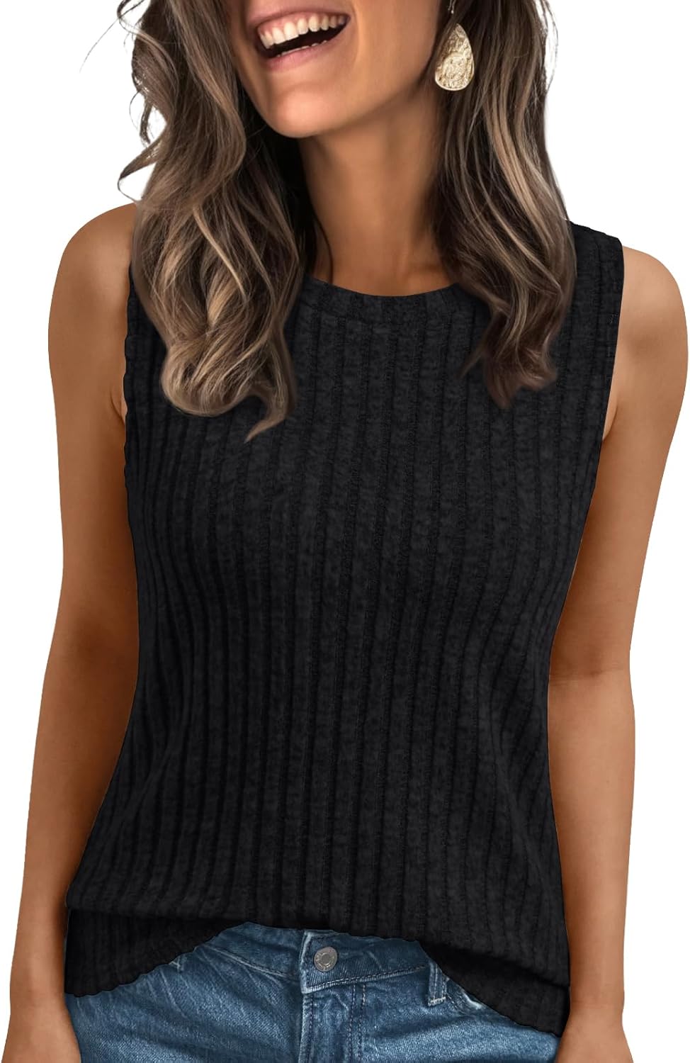 Womens Tank Tops Sleeveless Tunic Summer Basic Soft Casual Trendy Vacation Outfits