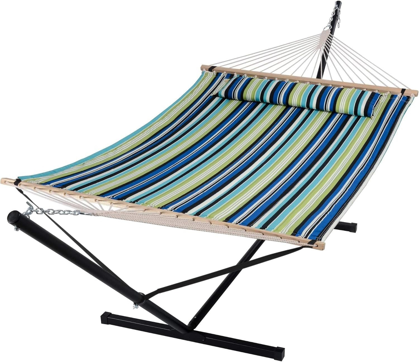 2 Person Hammock with Stand Heavy Duty Portable Dark Grey