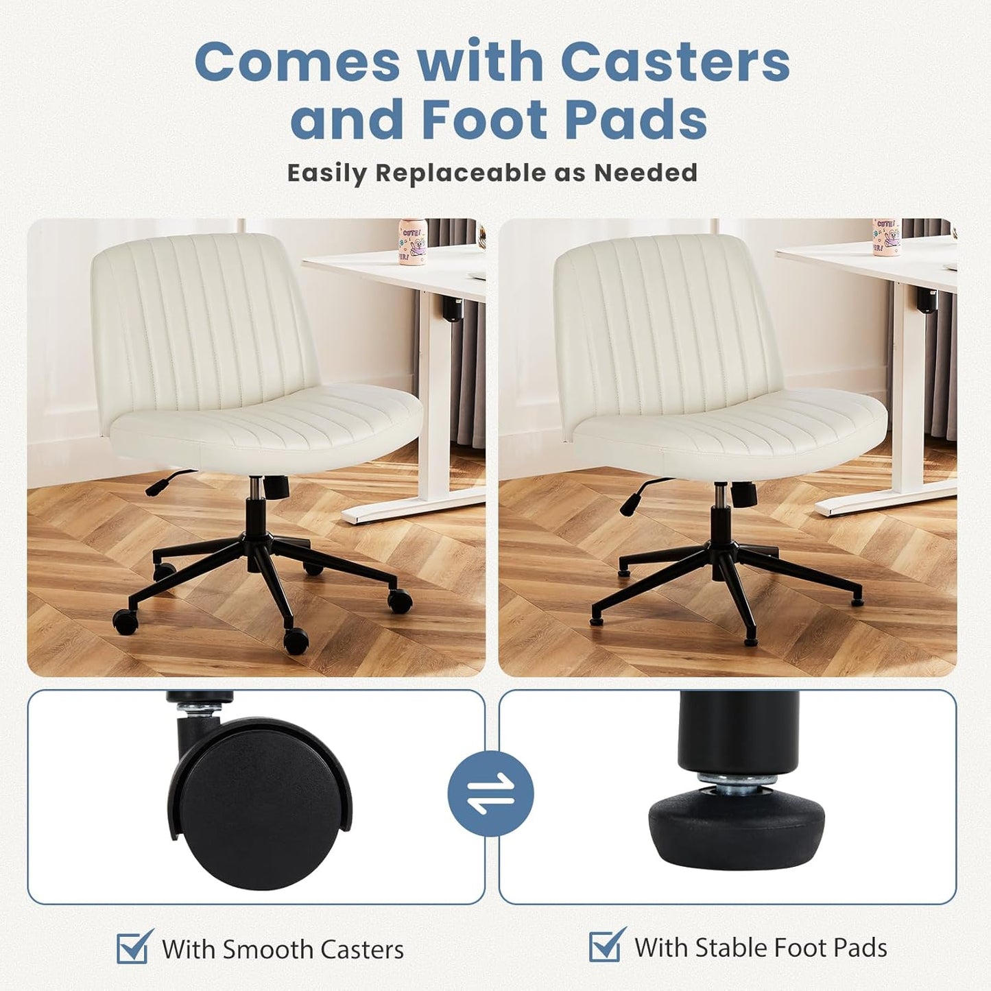 DUMOS Criss Cross Chair Legged Office Wide Comfy Desk Seat