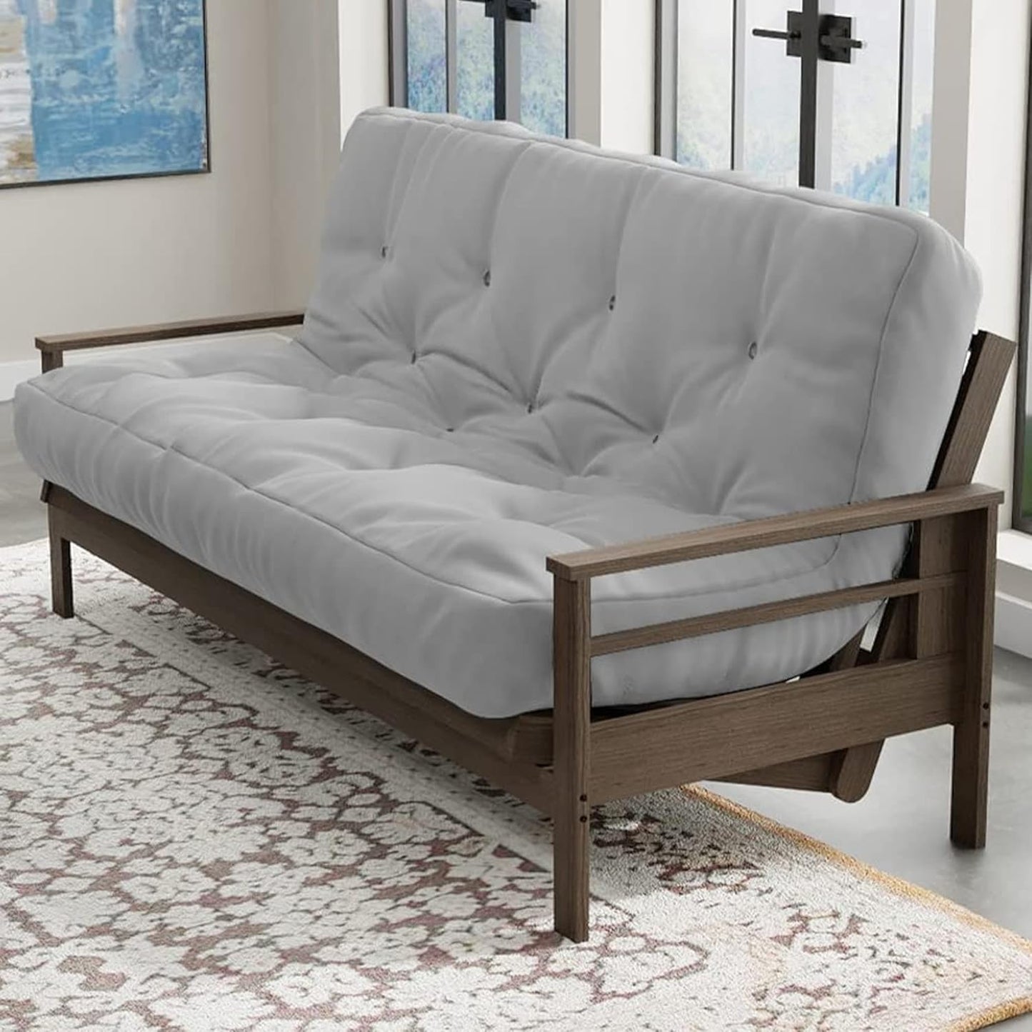 10 Inch Full Size Memory Foam Futon Mattress Mineral Blue