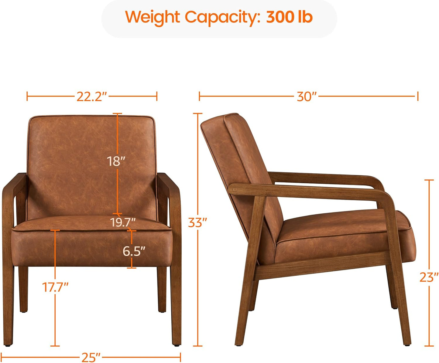 Yaheetech Accent Chair Armchair with Strong Wood Frame