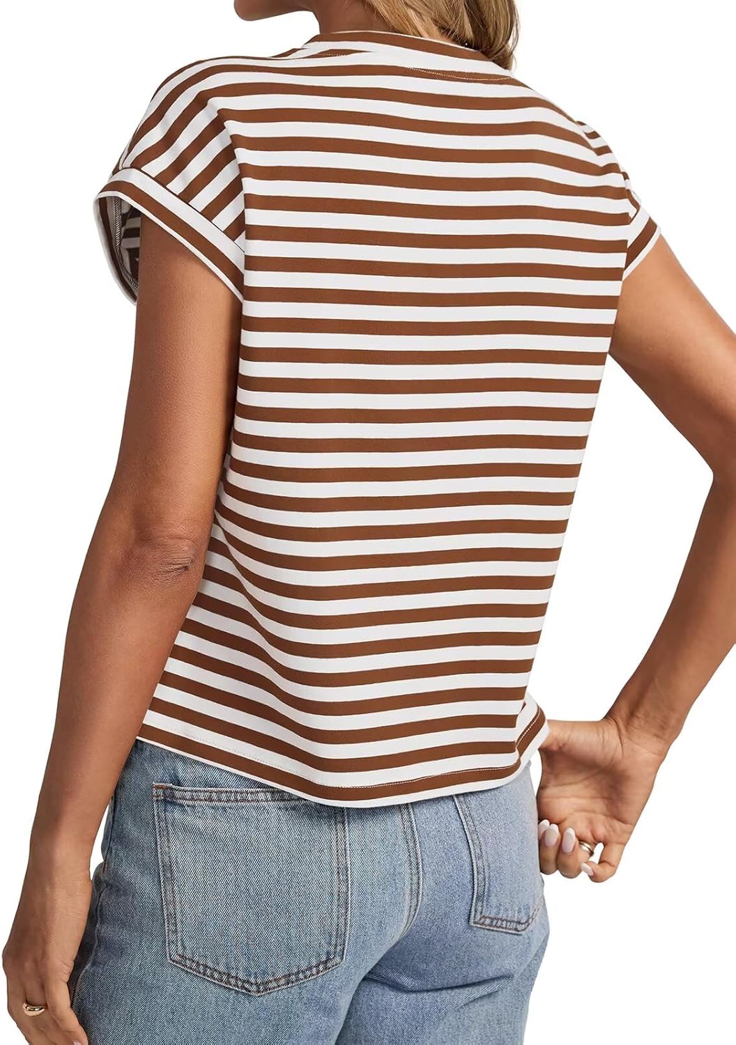 Womens Cap Sleeve Crop Tops Cotton T Shirts