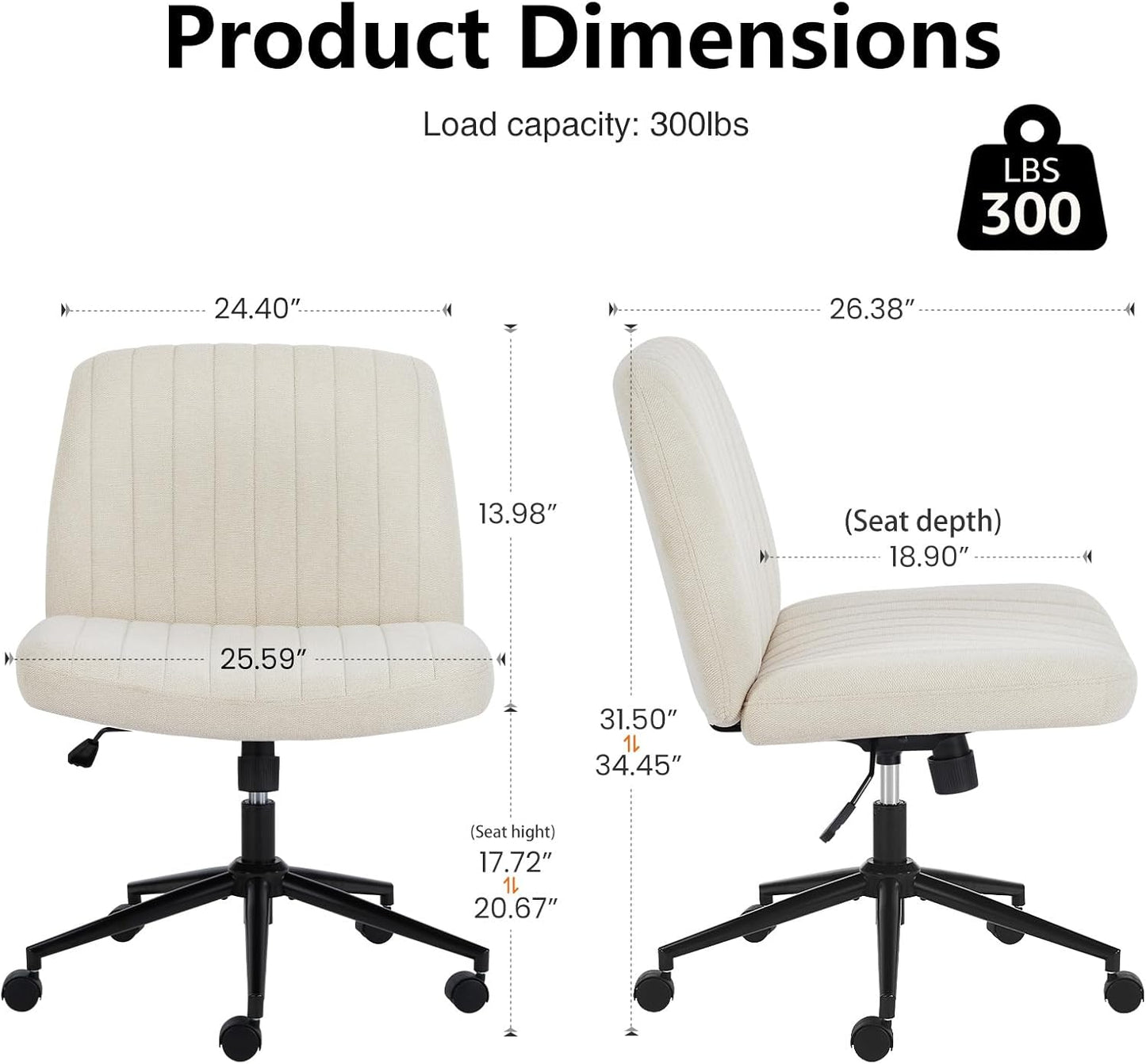 DUMOS Criss Cross Chair Legged Office Wide Comfy Desk Seat