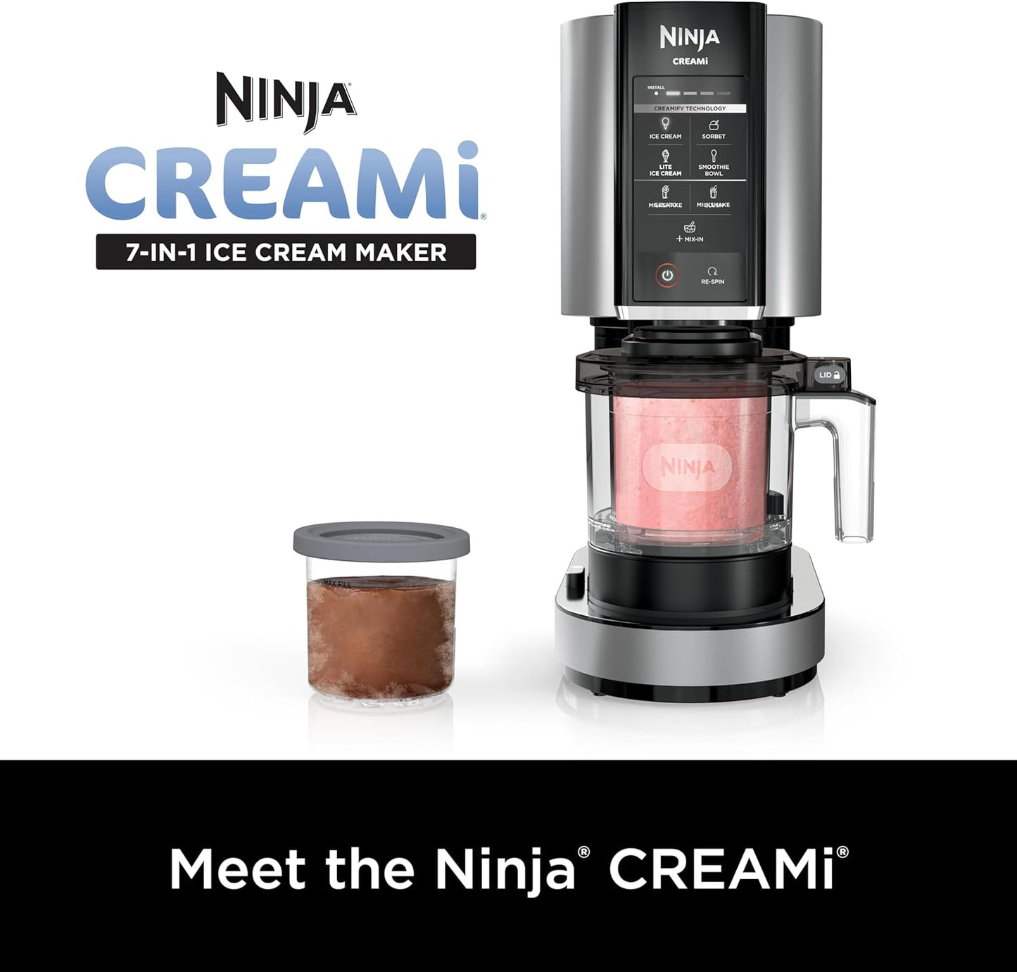 Ninja NC301 CREAMi Ice Cream Maker, for Gelato, Mix-ins, Milkshakes, Sorbet, Smoothie Bowls & More