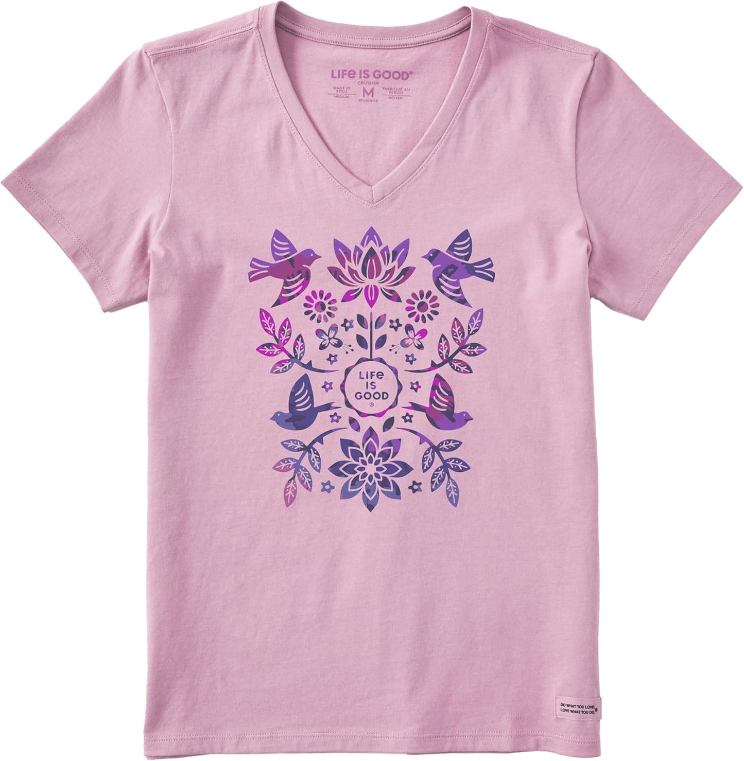 Short Sleeve Cotton Graphic T-Shirts Folk Art Garden Tie Dye