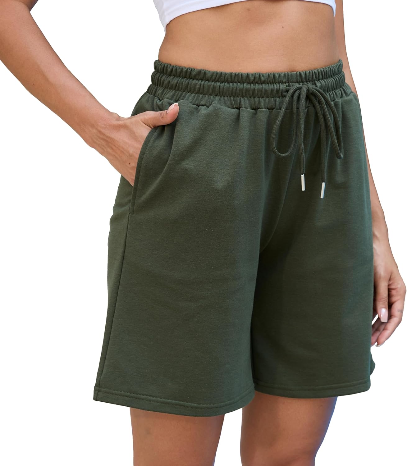 Womens Athletic Shorts Jogger Sweat Summer Loose Drawstring Bermuda Shorts with Pockets