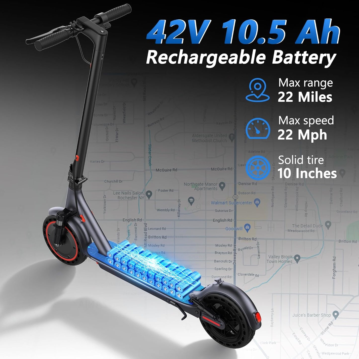 Electric Scooter for Adults 8.5/10/14" Tires, 19/22Mph, 350W/500W Motor