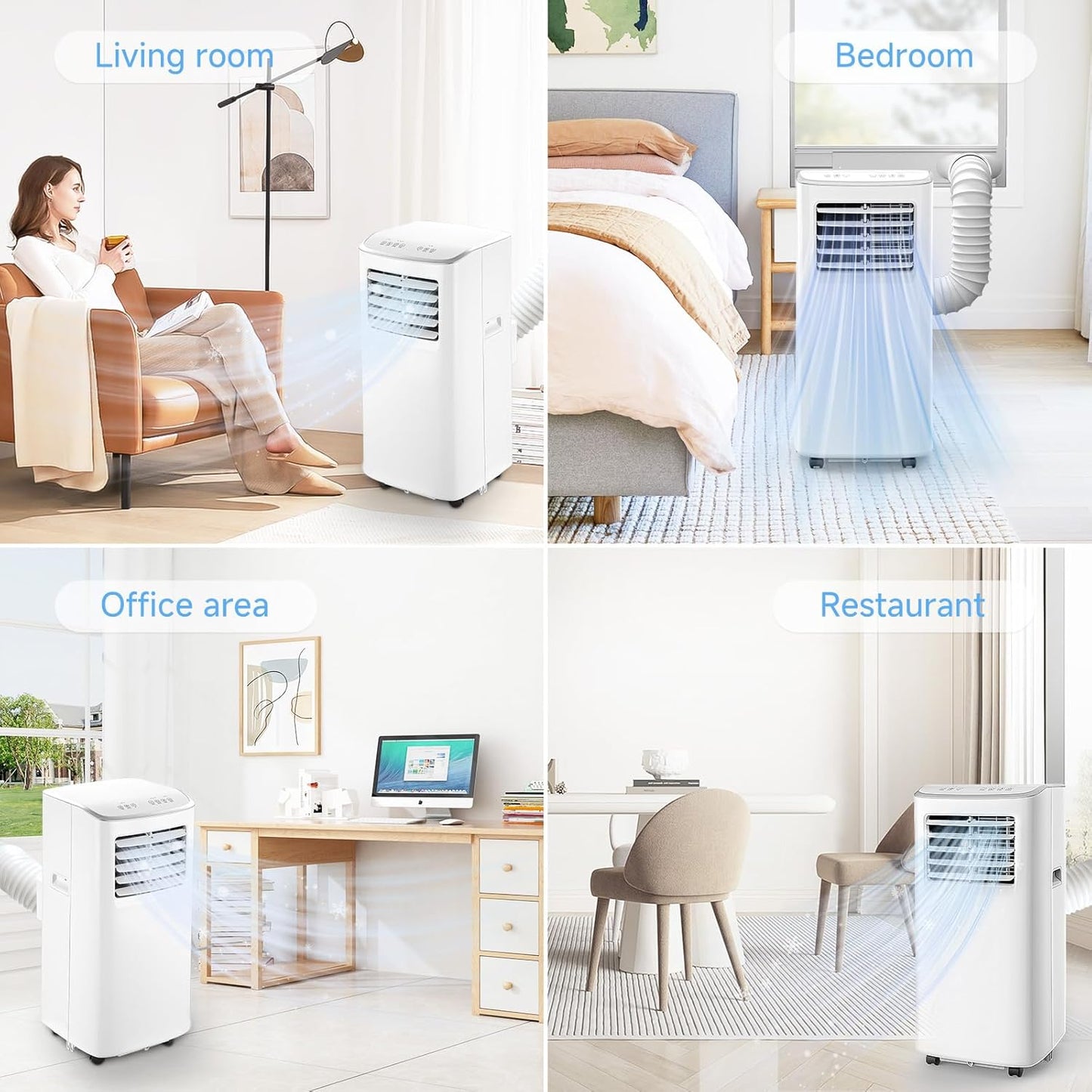 12000 BTU Portable Air Conditioner 3 in 1 AC Dehumidifier Fan with Timer Remote for Rooms