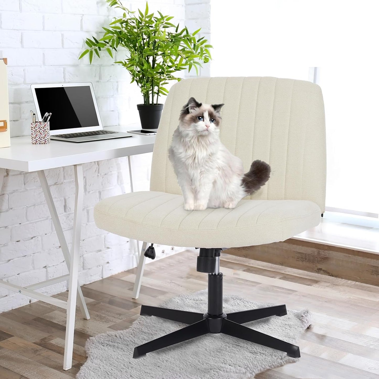 DUMOS Criss Cross Chair Legged Office Wide Comfy Desk Seat