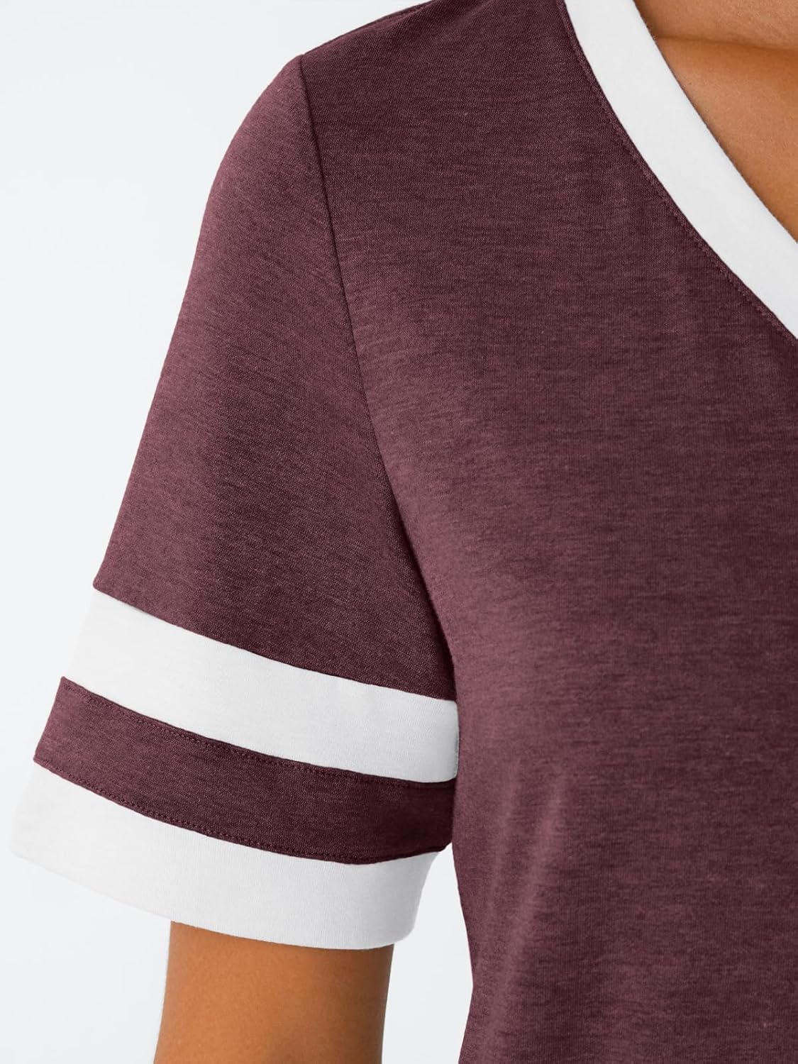 Women's Short Sleeve V Neck T Shirts Trendy Casual Spring Tops