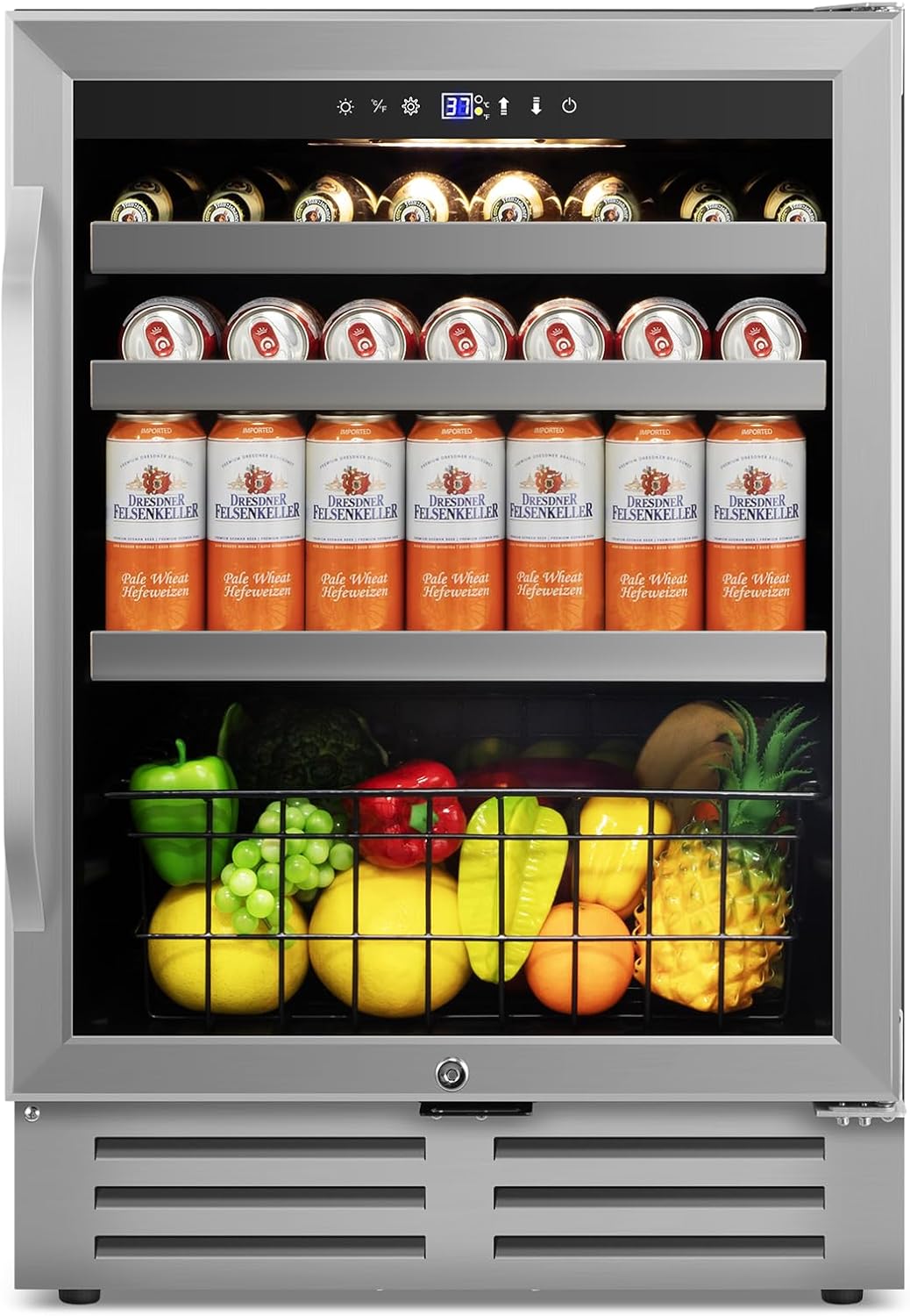 24 Inch Beverage Refrigerator Outdoor Under Counter Beverage Cooler for Patio