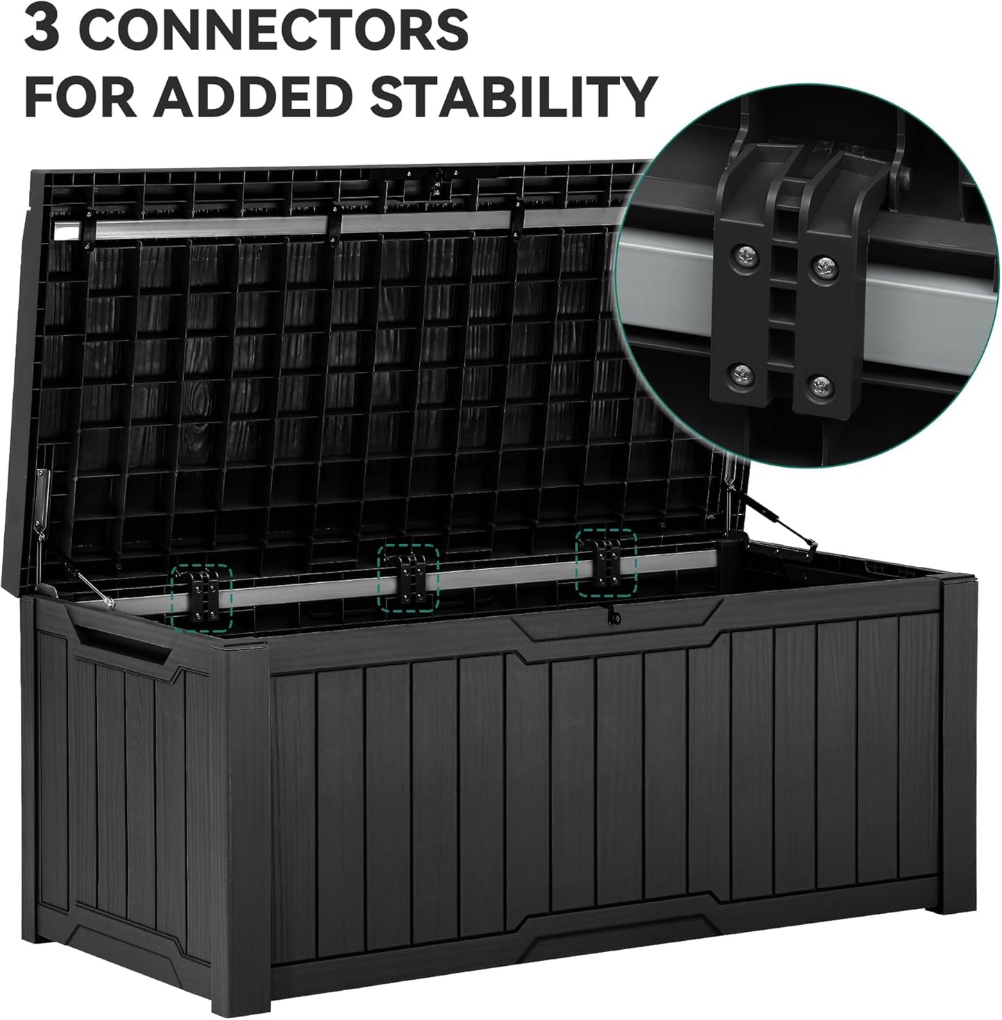 YITAHOME 120 Gallon Large Deck Box Upgraded Resin Outdoor Storage Boxes