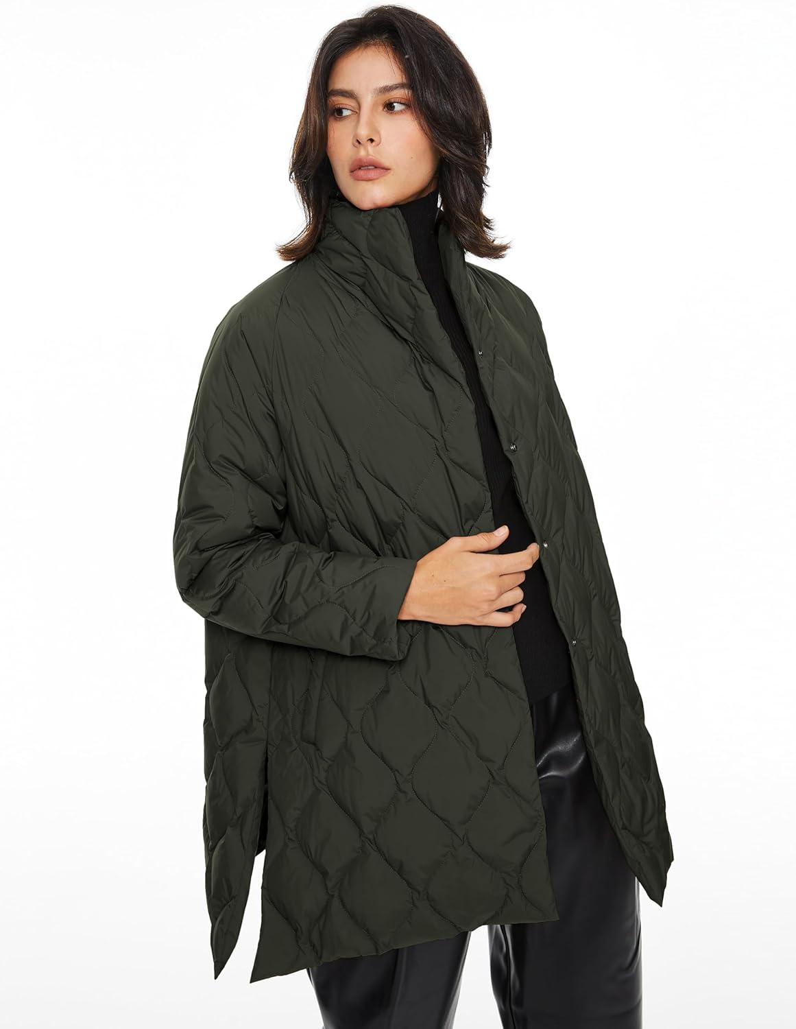 Women’s Oversized Quilted Down Jacket Lightweight Puffer Coat