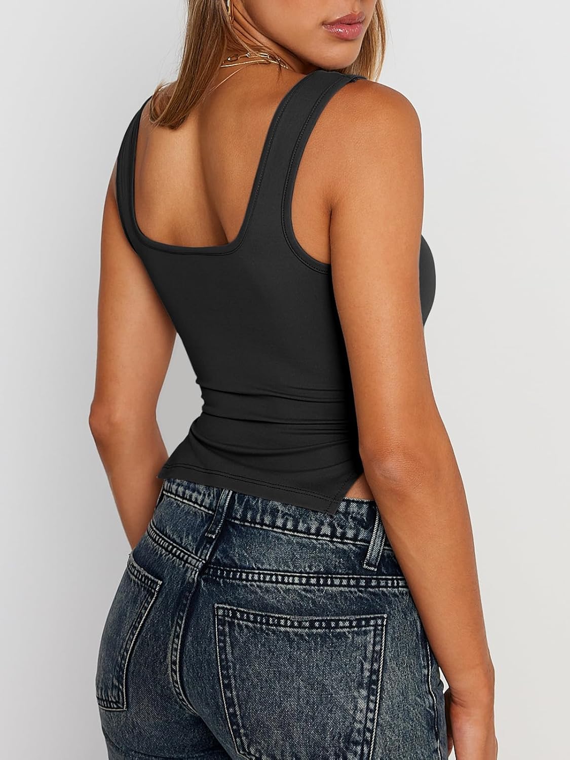 Womens Backless Crop Tops Summer Y2K Tank Tops Cute Basics Going Out Clothes