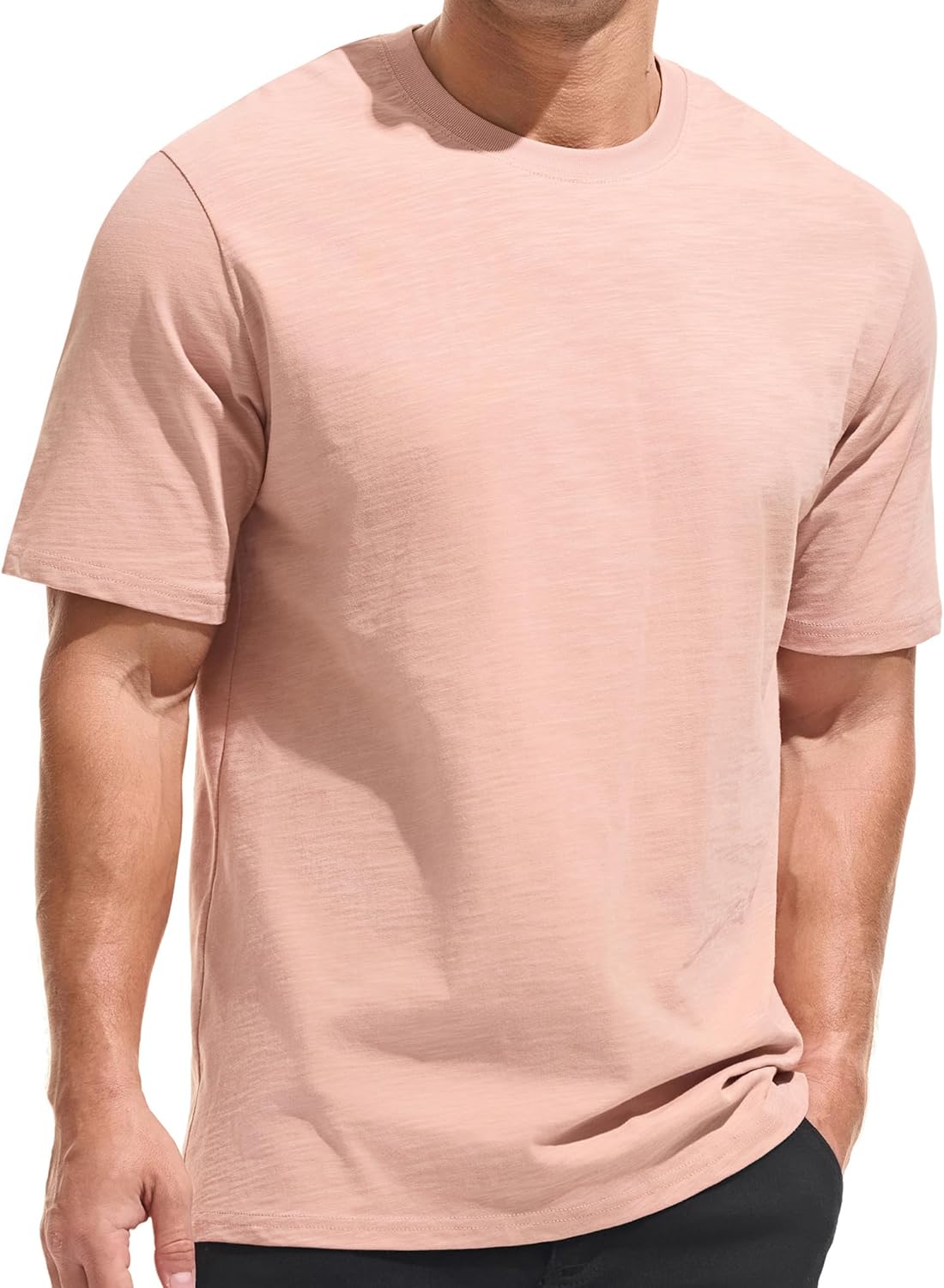 Cotton Loose Fit Thick T-Shirt Heavy Weight Crewneck Tees for Men