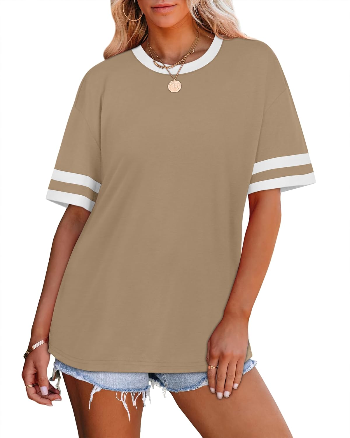 Womens T Shirts Loose Fit Short Sleeve Tees