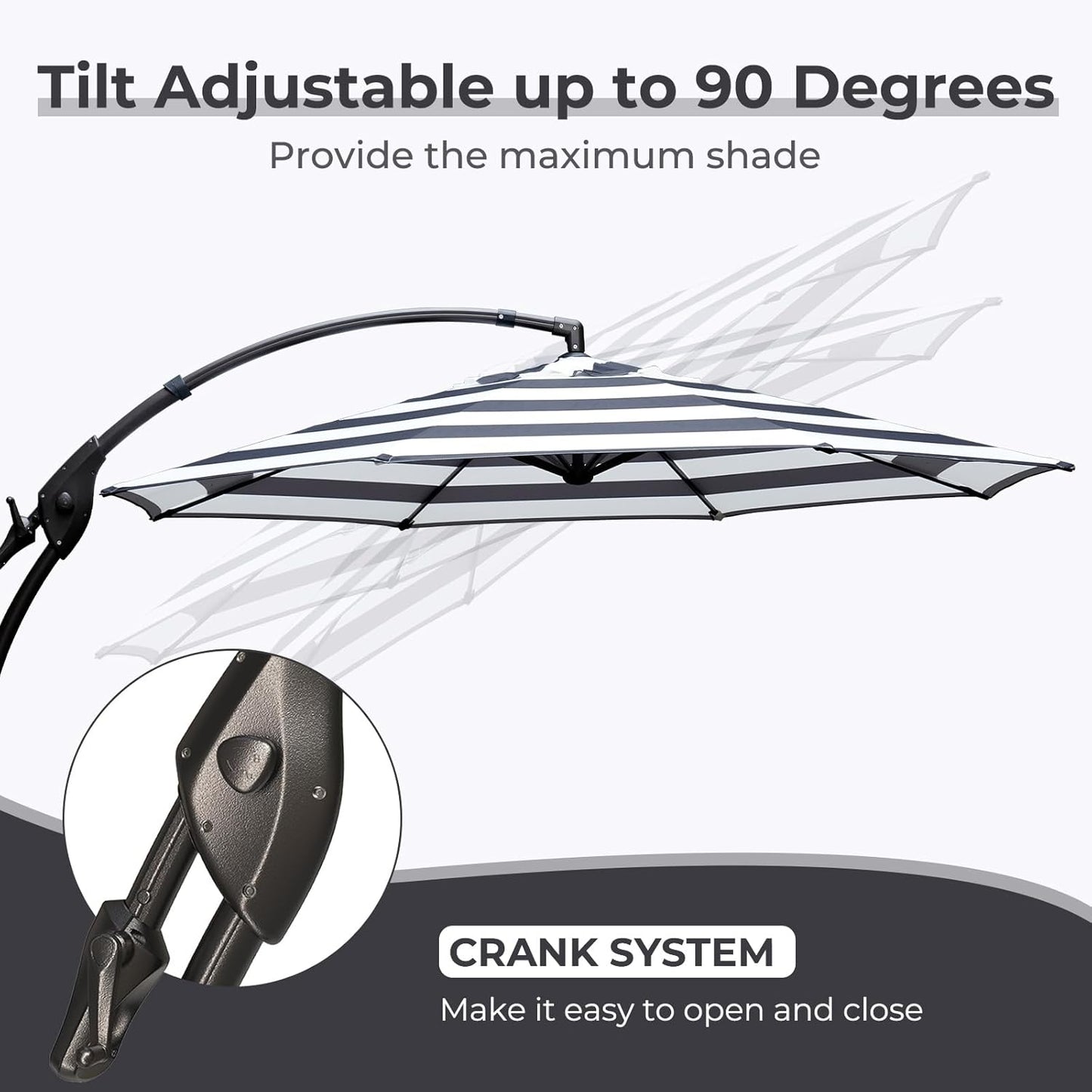 12FT Outdoor Offset Cantilever Umbrella with Base Champagne