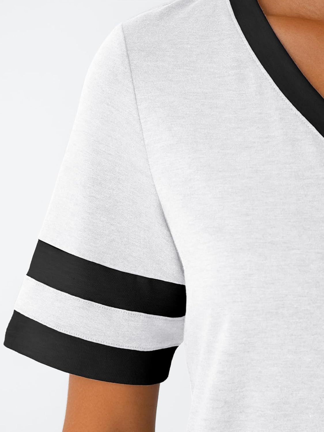 Women's Short Sleeve V Neck T Shirts Trendy Casual Spring Tops