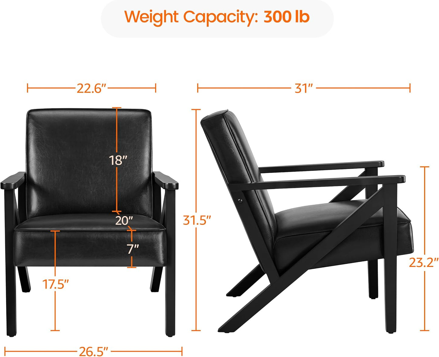 Yaheetech Accent Chair Armchair with Strong Wood Frame