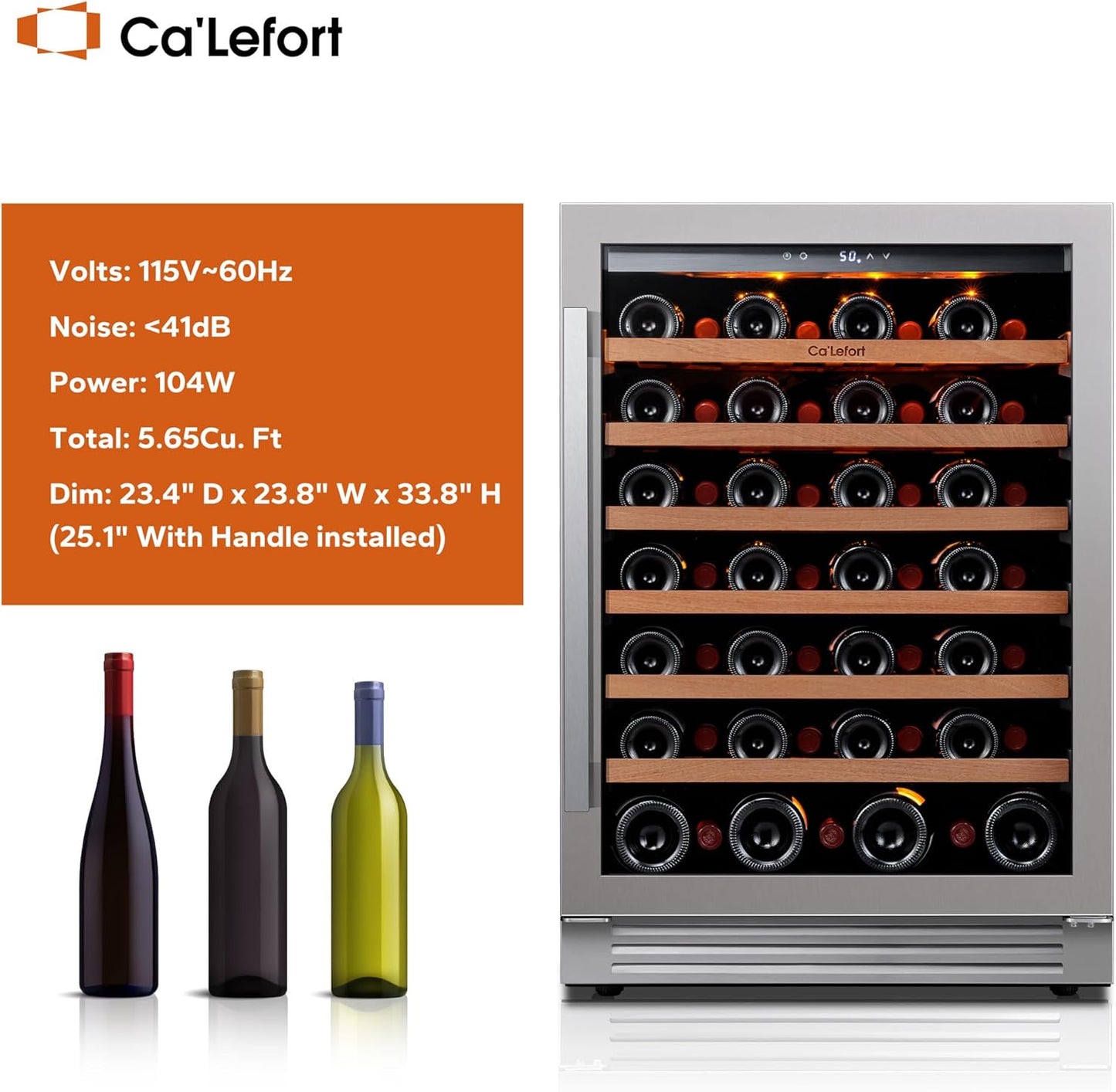 24 Inch Wine Fridge 54 Bottle Wine Cooler Refrigerator