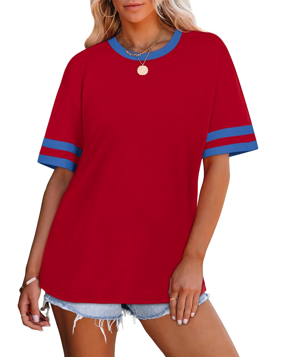 Womens T Shirts Loose Fit Short Sleeve Tees