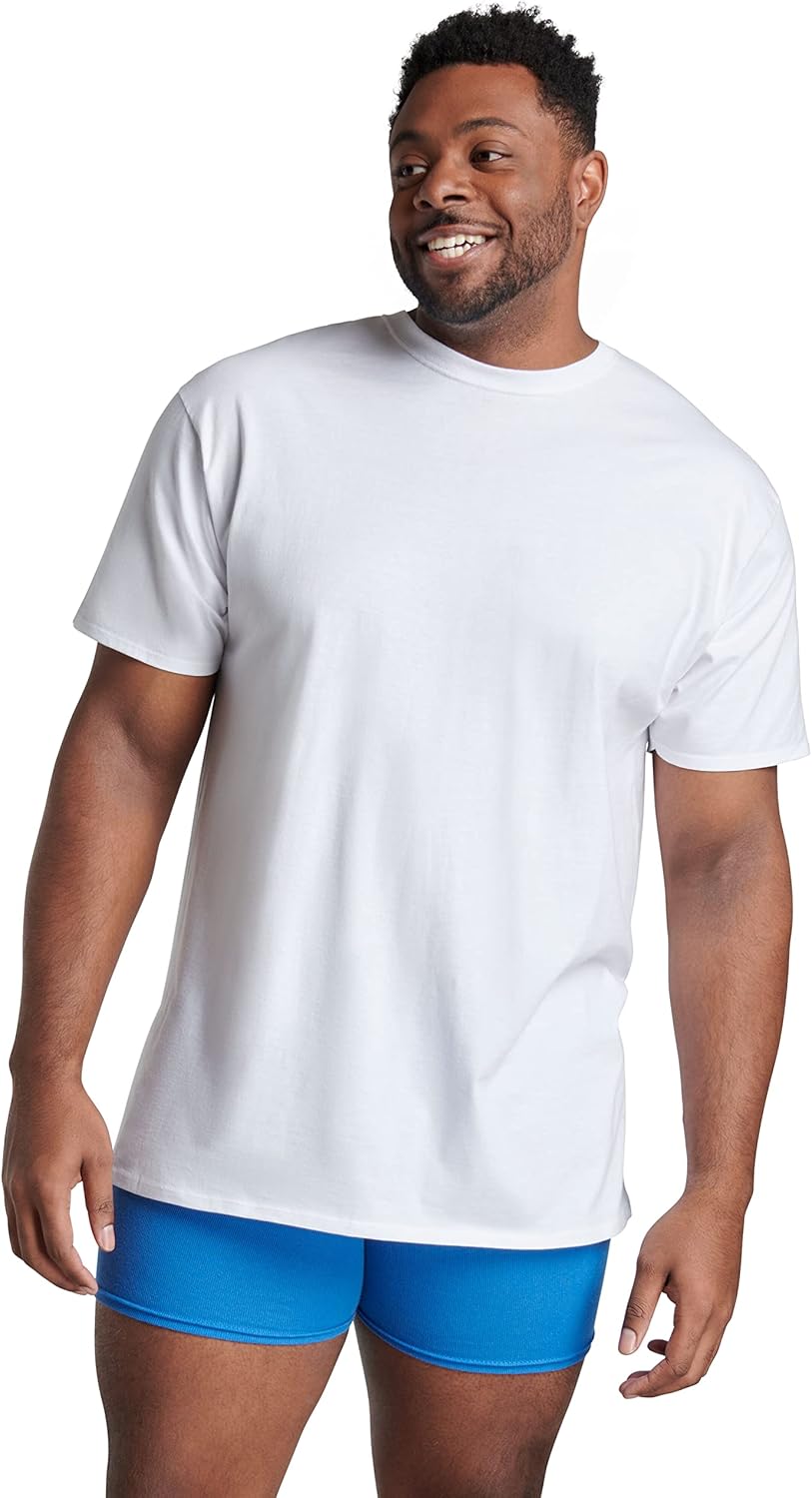 Men's Crew Tee Undershirts Moisture Wicking & Tag Free Comfy Outfits