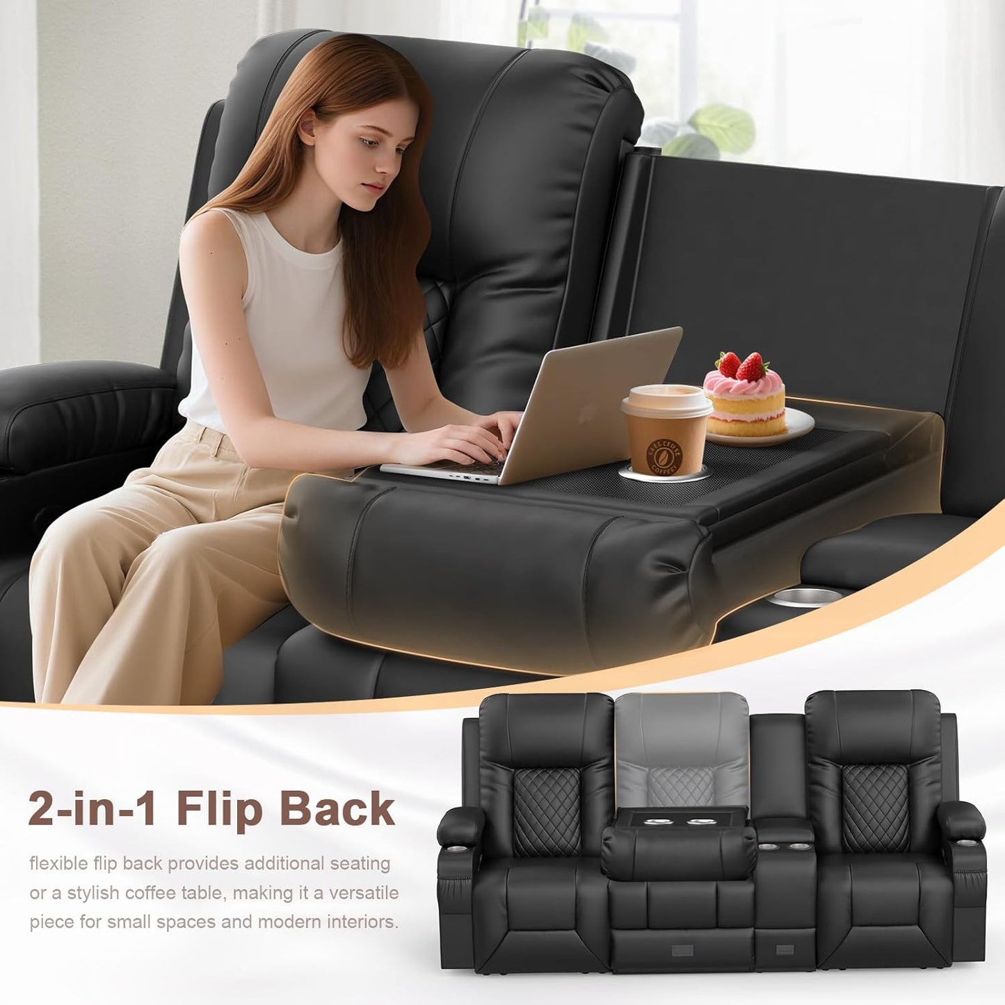 YONISEE 3 Seat Recliner Sofa, Large Reclining Sofa with Storage Console, Manual Reclining Chair with USB Ports, 2 Cell Phone Holder, 3 Seater Loveseat Recliner Couch for Living Room