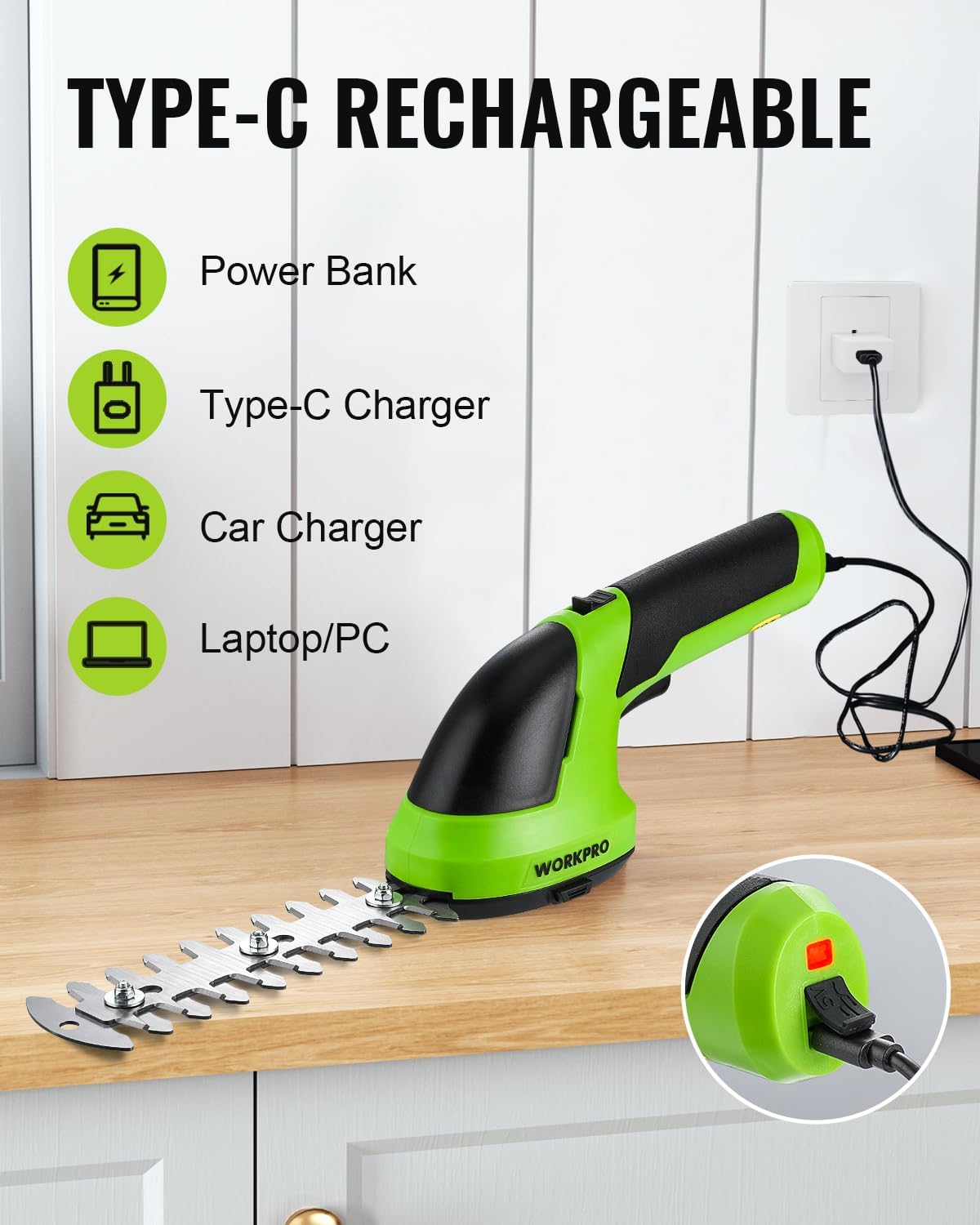 WORKPRO Cordless Grass Shear & Shrubbery Trimmer