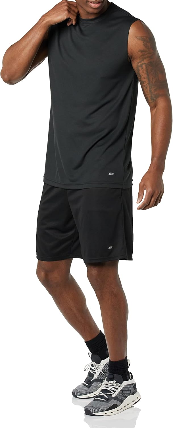 Essentials Men's Active Performance Tech Muscle Tank Pack of 2