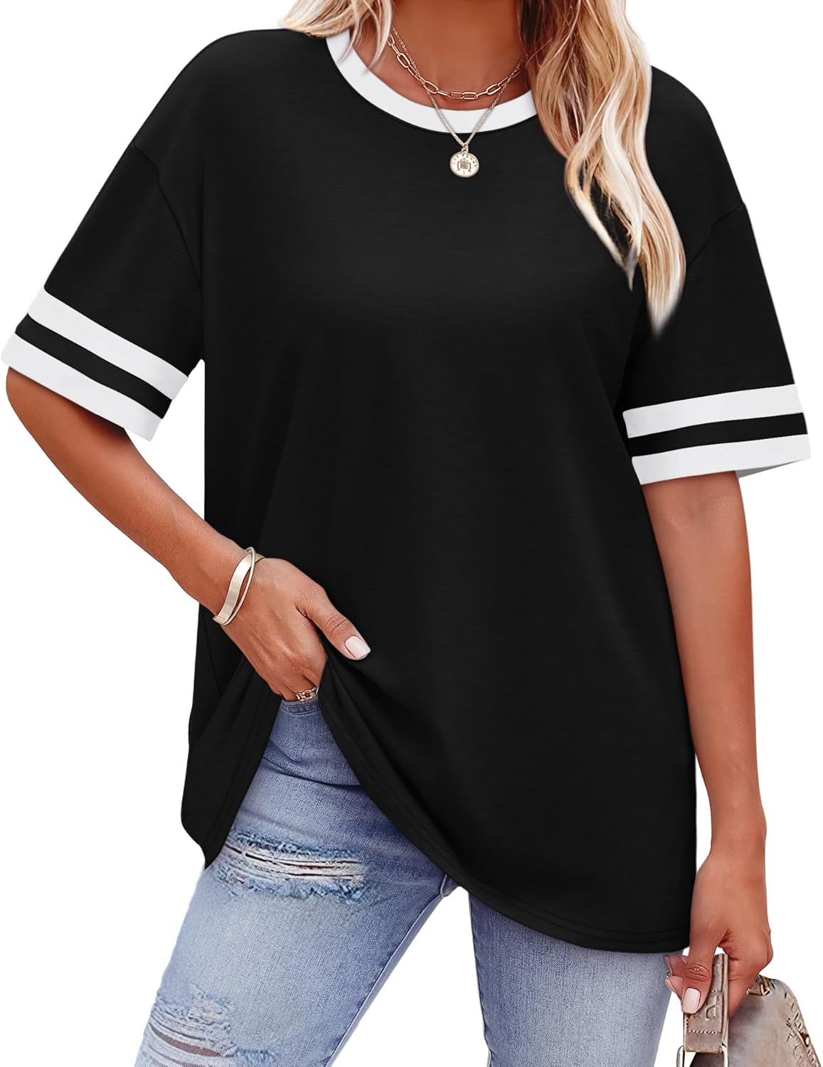 Womens T Shirts Loose Fit Short Sleeve Tees
