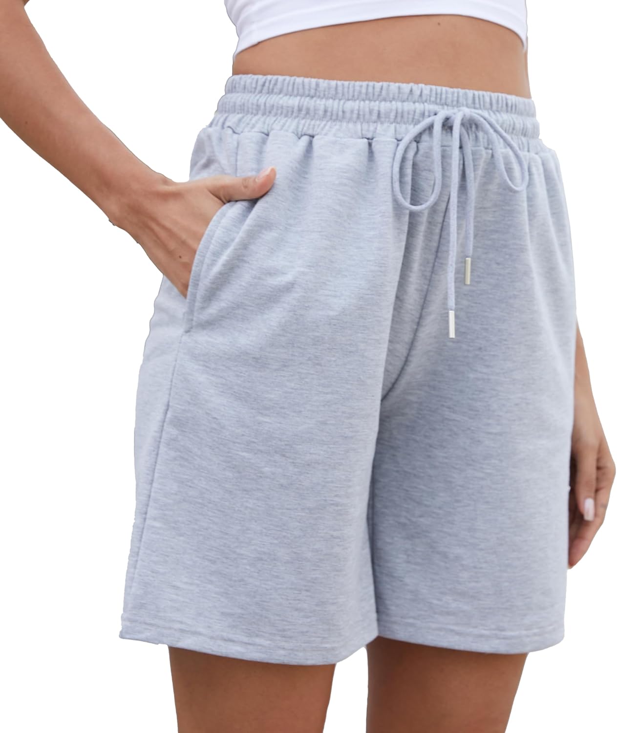 Womens Athletic Shorts Jogger Sweat Summer Loose Drawstring Bermuda Shorts with Pockets