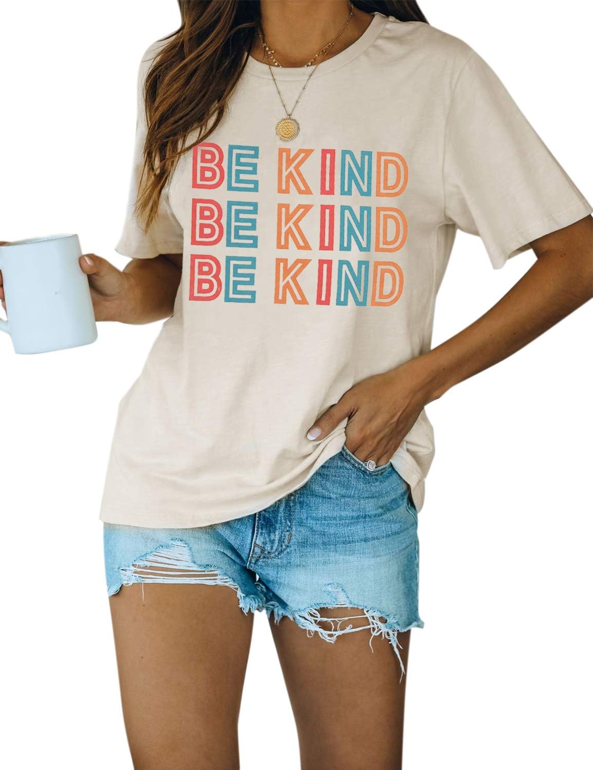 Womens Be Kind Shirt Short Sleeve Graphic Tees