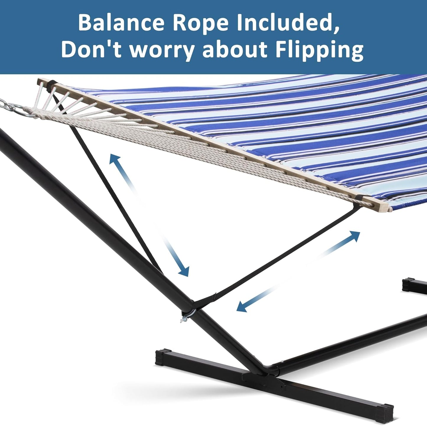 2 Person Hammock with Stand Heavy Duty Portable Dark Grey