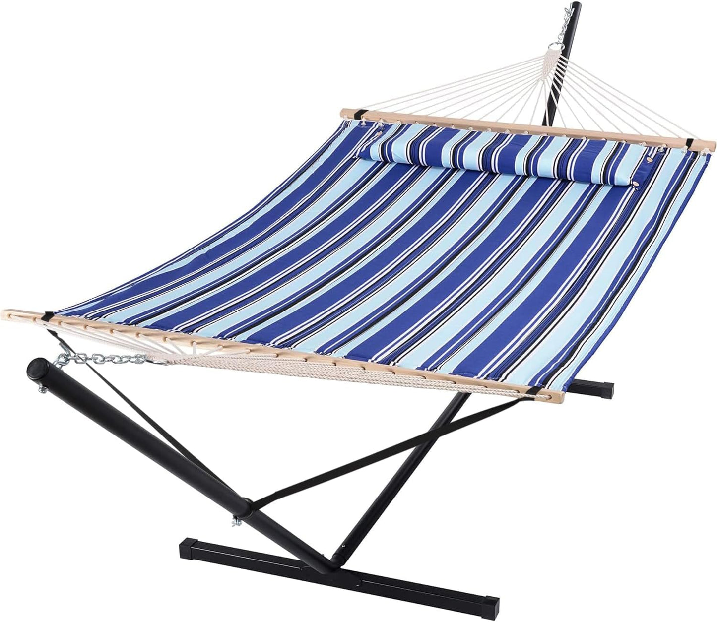 2 Person Hammock with Stand Heavy Duty Portable Dark Grey