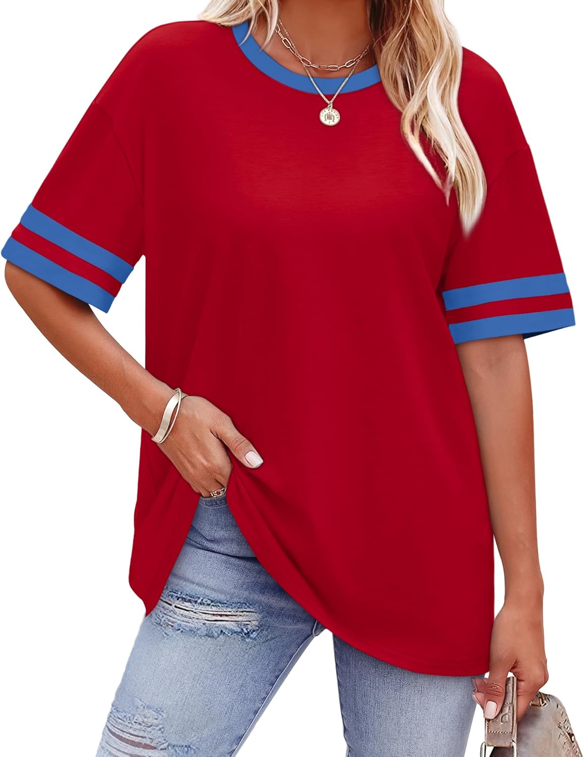 Womens T Shirts Loose Fit Short Sleeve Tees