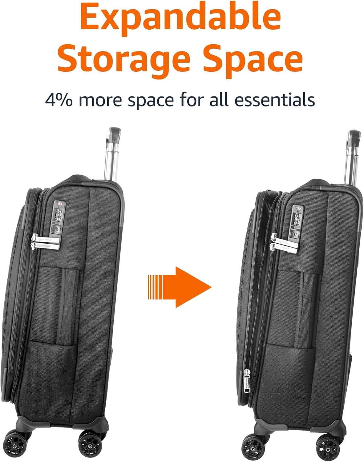 20" Luggage, Softside Suitcase With TSA Lock