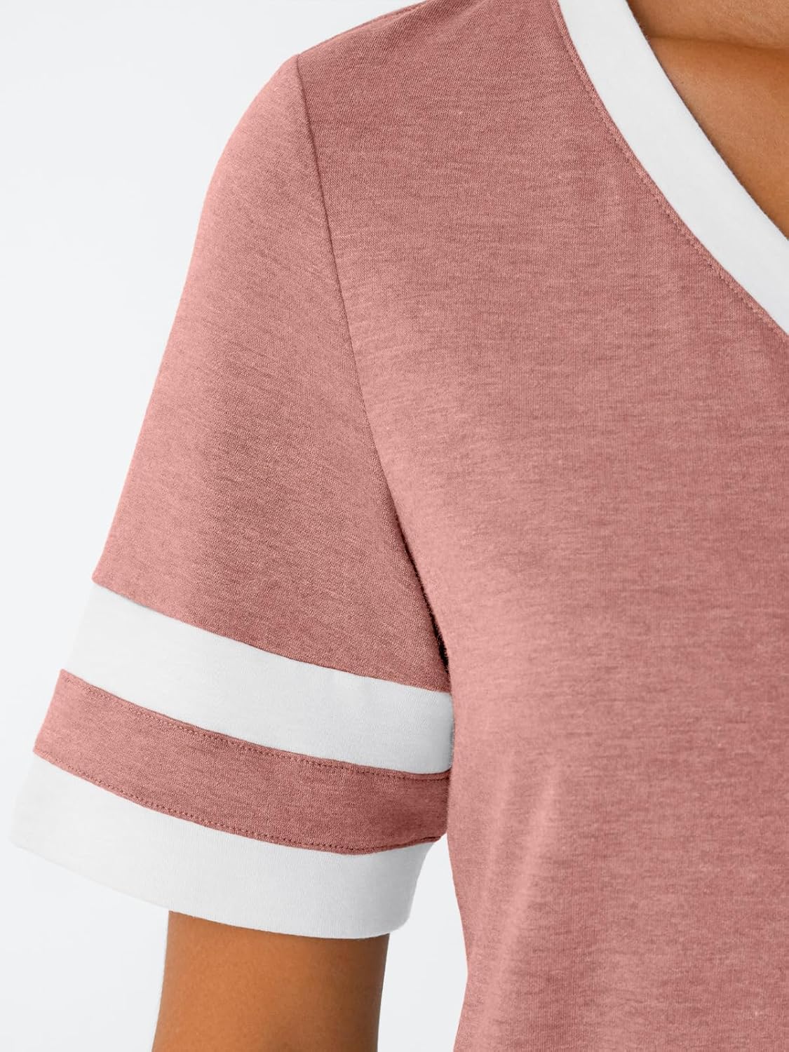 Women's Short Sleeve V Neck T Shirts Trendy Casual Spring Tops