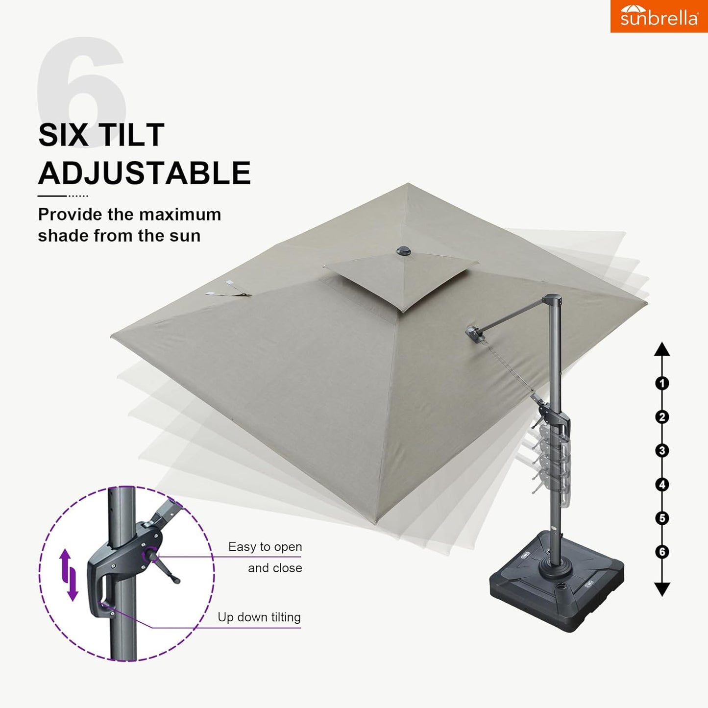 12ft Patio Umbrella with Base Large Outdoor Square Umbrella