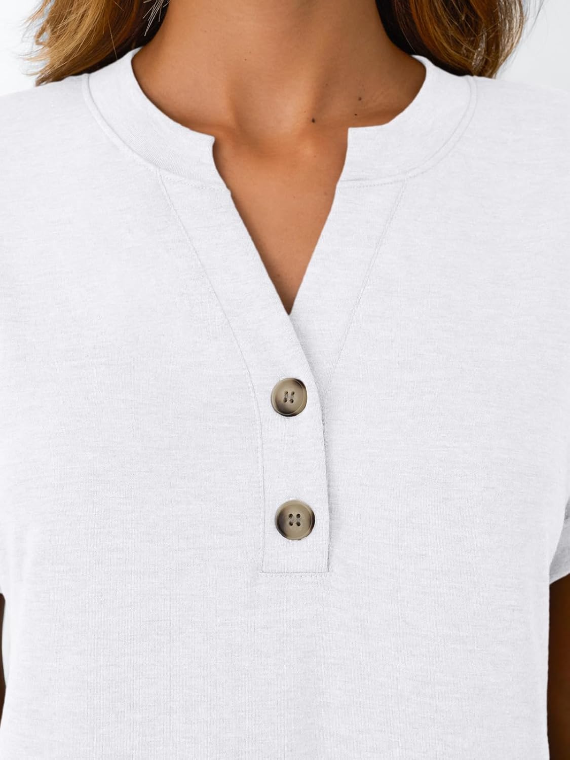 Women's Short Sleeve Shirts Henley Dressy Casual Summer Tops