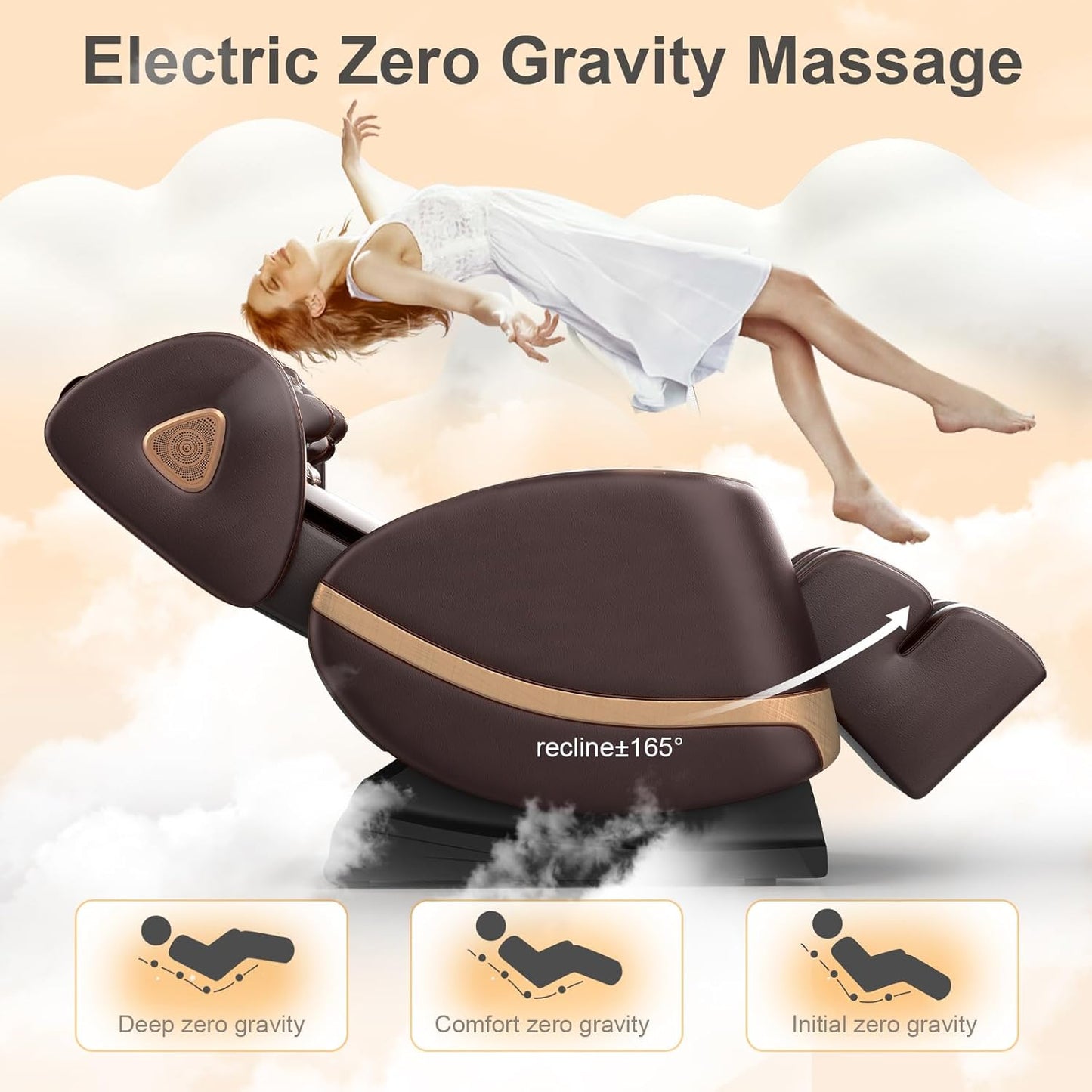 Zero Gravity Massage Chair with 10 Fix Rollers Heating Foot Massage