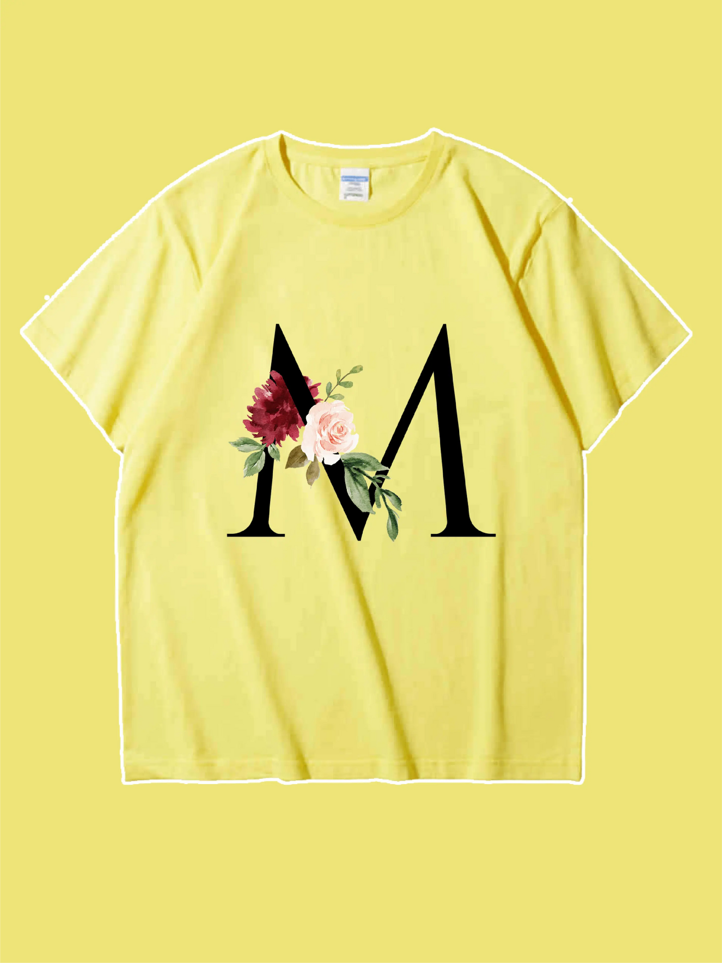 Letter and Floral Graphic Tee For Mom