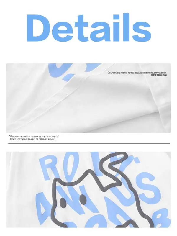 Women's Cartoon Letter Graphic Tee
