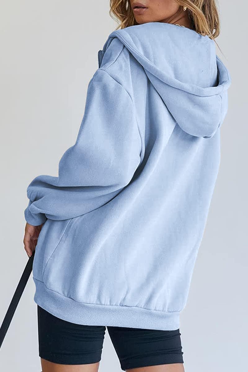 Womens Zip Up Hoodies Long Sleeve Fall Oversized Sweatshirts