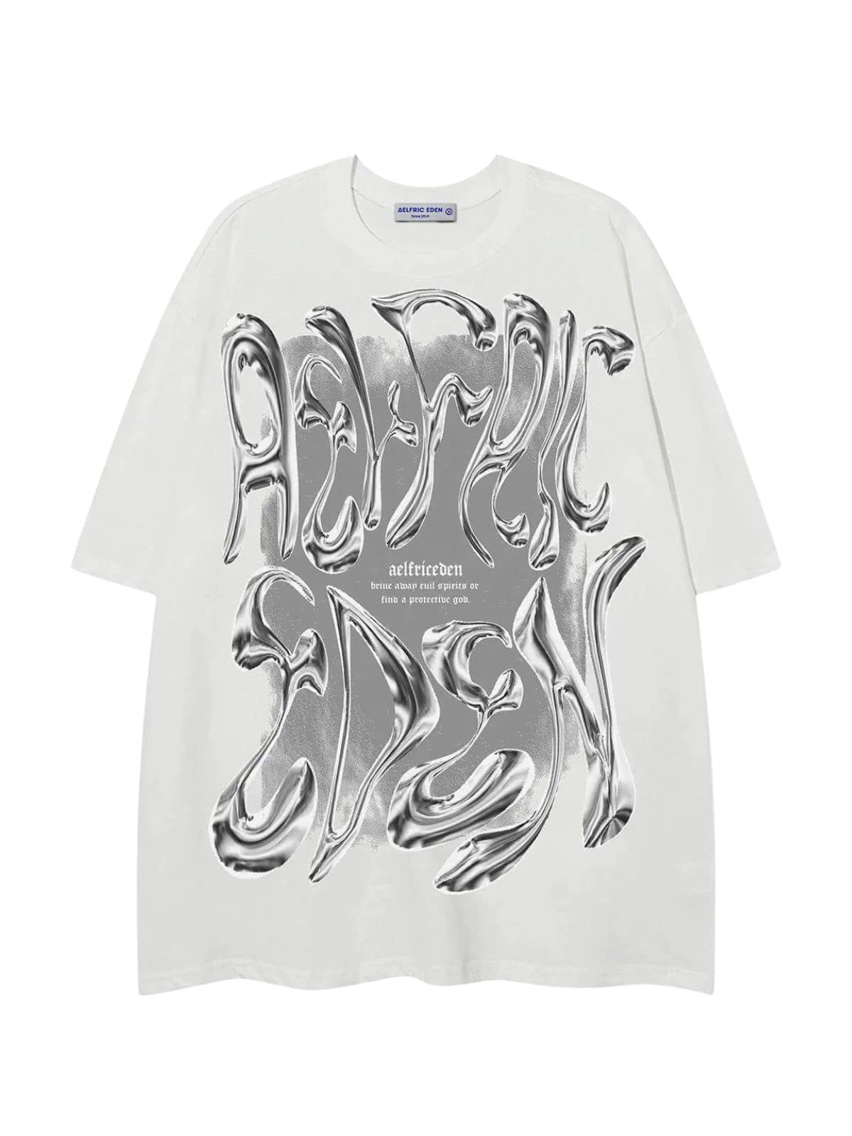 Metalic Graphic Tees Men Y2k Oversized T Shirts Women Vintage Tees Unisex Summer Tops
