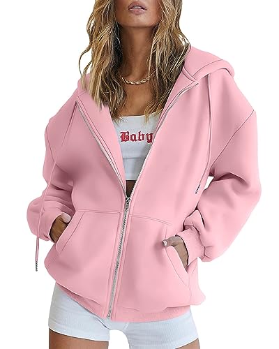 Womens Zip Up Hoodies Long Sleeve Fall Oversized Sweatshirts