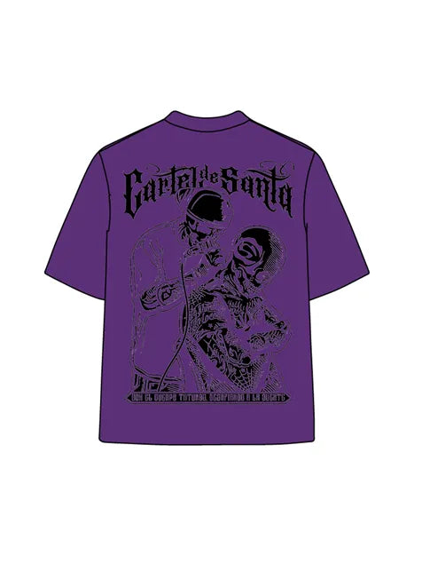 270g Bone Santa Printed Wash Old Cotton T-shirt