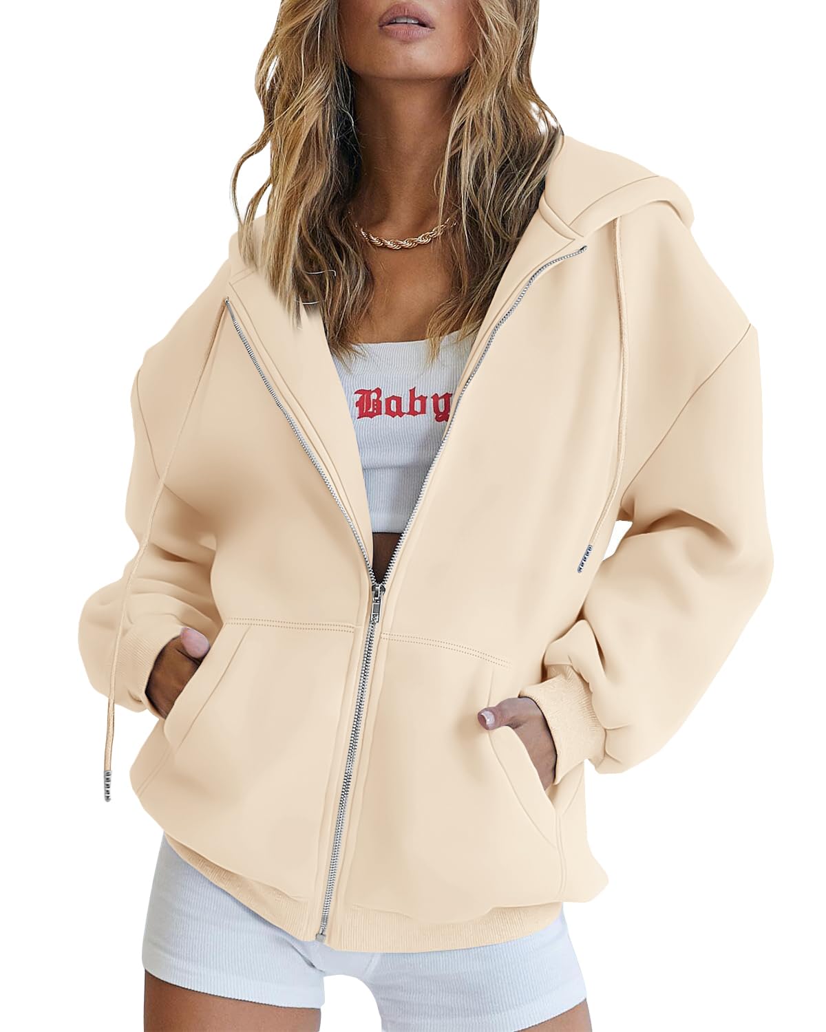 Womens Zip Up Hoodies Long Sleeve Fall Oversized Sweatshirts