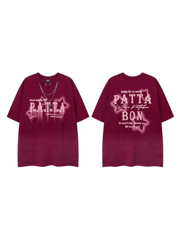 Men's Washed Vintage Graphic Tee With Necklace