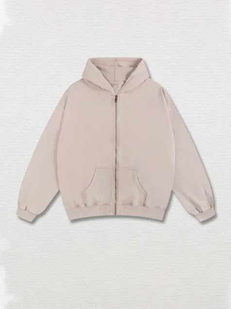 350g Vintage Wash Old Cotton Zip-up Hoodie
